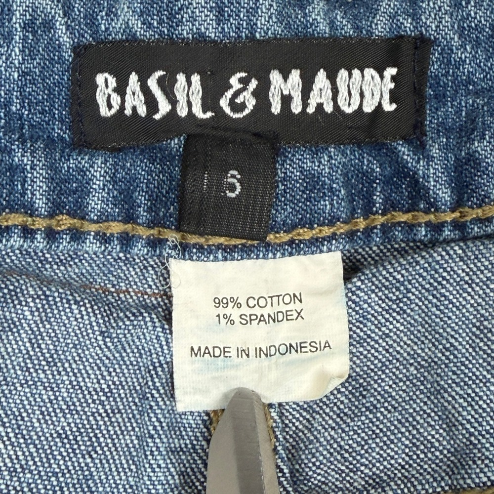Basil & Maude Jeans Womens 6 Blue Embroidered Studded Y2K Low Rise Bootcut Long - Picture 5 of 14